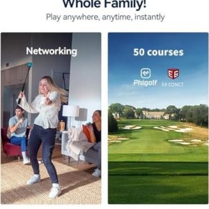 Home Golf Game Simulator: Enjoy Interactive Golf with Motion Sensor & Swing Stick for Indoor & Outdoor Fun 38,000+ Courses Worldwide, Compatible with Android, iOS, App & E6 Connect