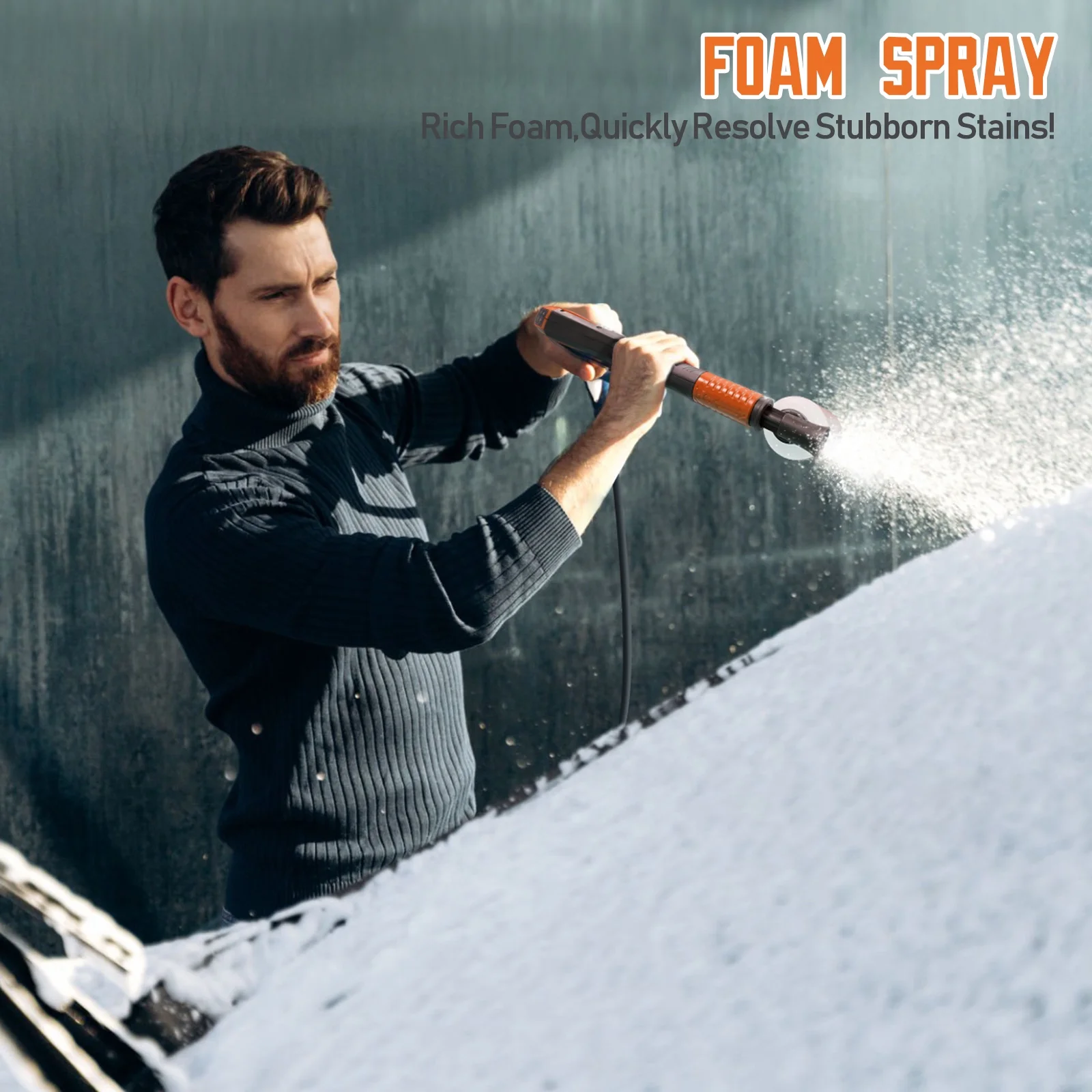Electric Pressure Washer 5000PSI-Max 3.2GPM Power Washer Electric Powered with Upgrade Spray Handle Smart Control and 4 Anti-Tipping Wheels for Effortlessly Cleaning Blue