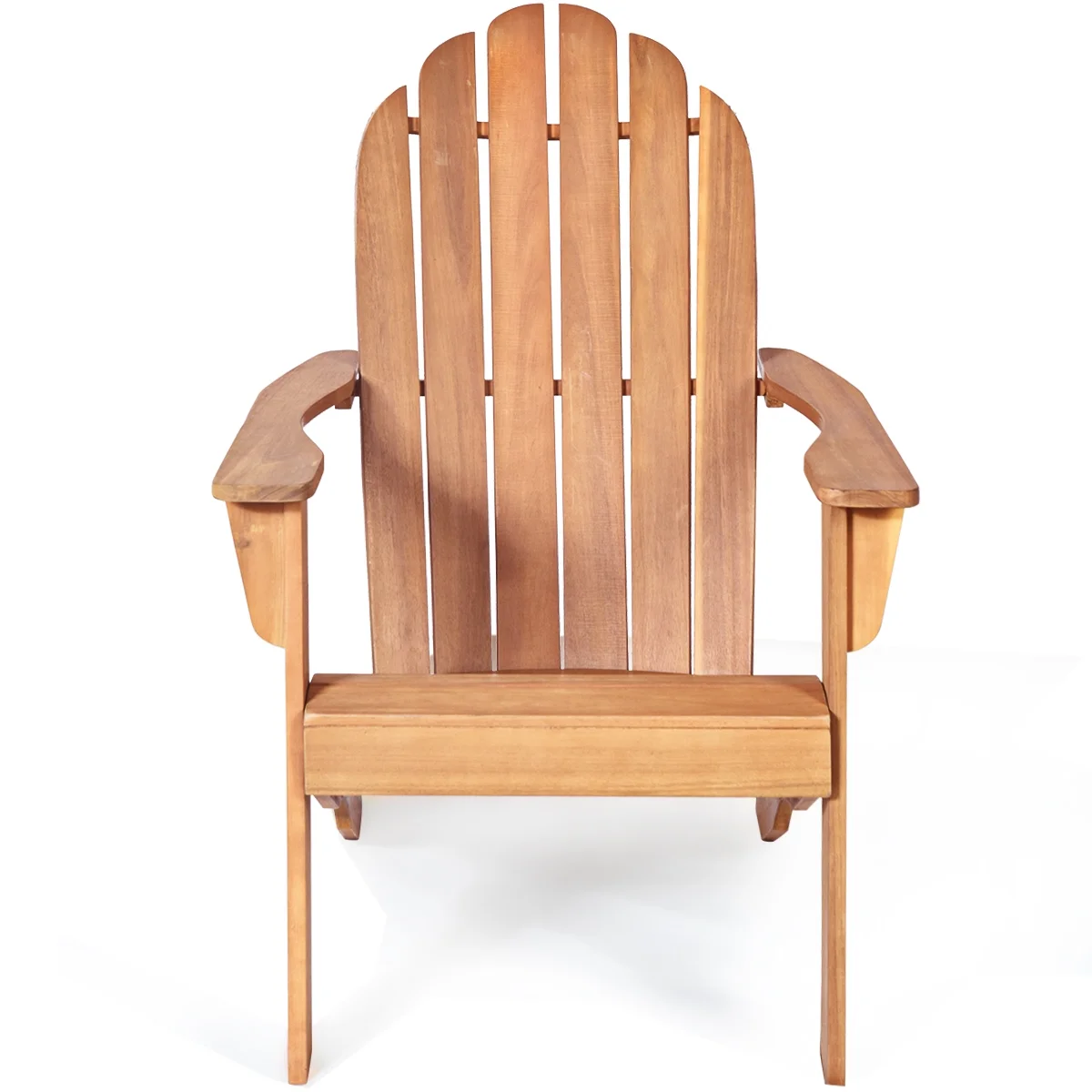Costway Outdoor Adirondack Chair Accent Chair Solid Wood sturdy Patio Garden Deck Furniture Gray