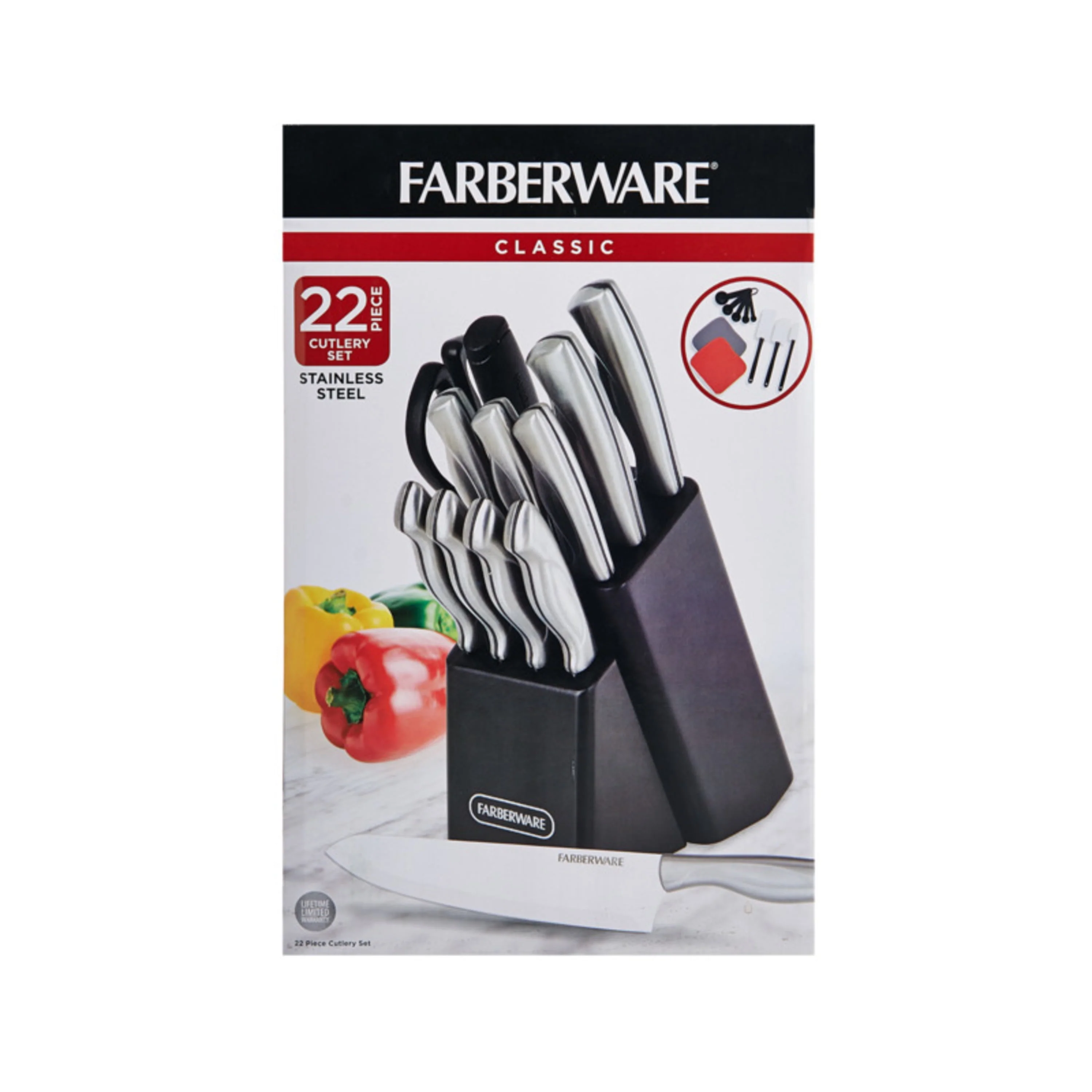 Farberware Classic 22-piece Stamped Stainless Steel Cutlery and Utensil Set