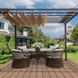 Paragon Florence Pergola | 11' x 11' | 11' x 16' | Greenhouse Emporium 11ft x 11ft / Grey Finish / Cocoa