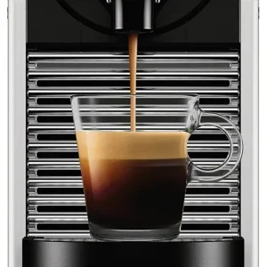 Nespresso Pixie espresso machine by DeLonghi, 19-bar pump, compact aluminum design, silver, 1100 ml
