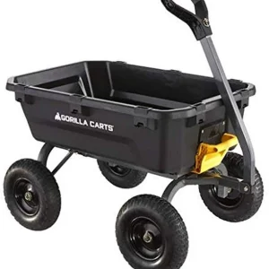 Gorilla Carts 7GCG-NF 7 Cu. Ft. Heavy-Duty Poly Garden Dump Cart with No-Flat Tires Black ( Exclusive)