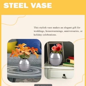Stainless Steel Globe Shape Vase, Pack 8