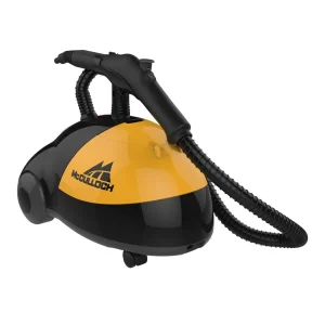 McCulloch MC1375 Canister Steam Cleaner with 20 Accessories, Extra Long Power Cord, Chemical Free Cleaning for Most Floors, Counters, Appliances, Windows, Autos, and More, 1 (Pack), Black