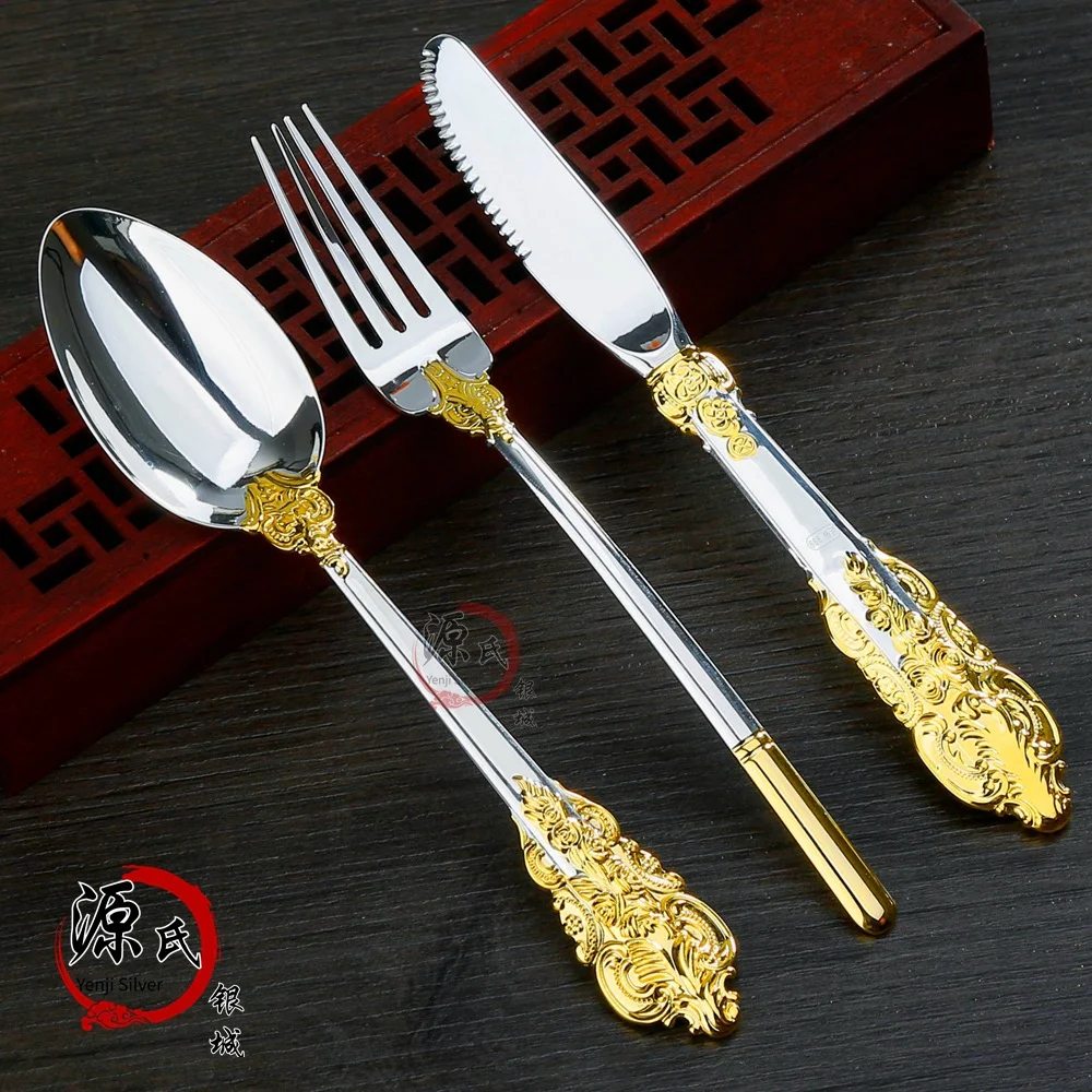 Solid Silver Chopsticks 999 Sterling Silver Household Snowflake Silver Sterling Silver Tableware Wedding and Birthday Gifts