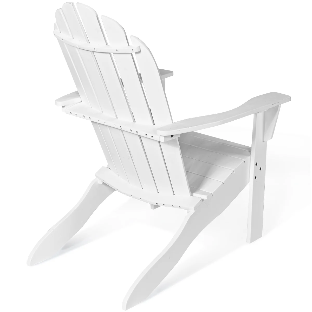 Costway Outdoor Adirondack Chair Accent Chair Solid Wood sturdy Patio Garden Deck Furniture Gray