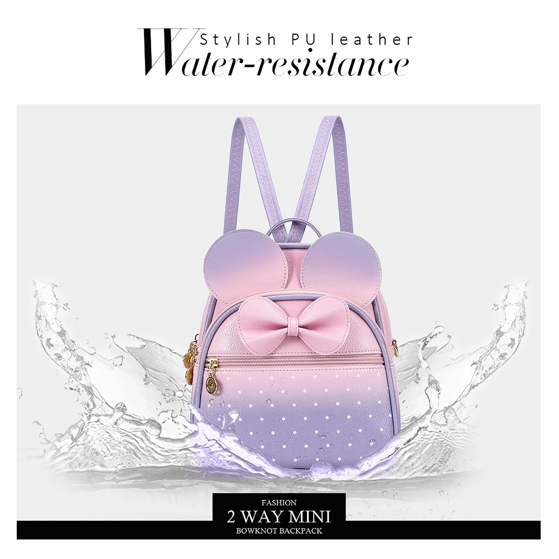 KL928 Women Girls Gradient Fashion Backpack Purse Women's Mini Quilted Zipped Backpack Christmas Gifts