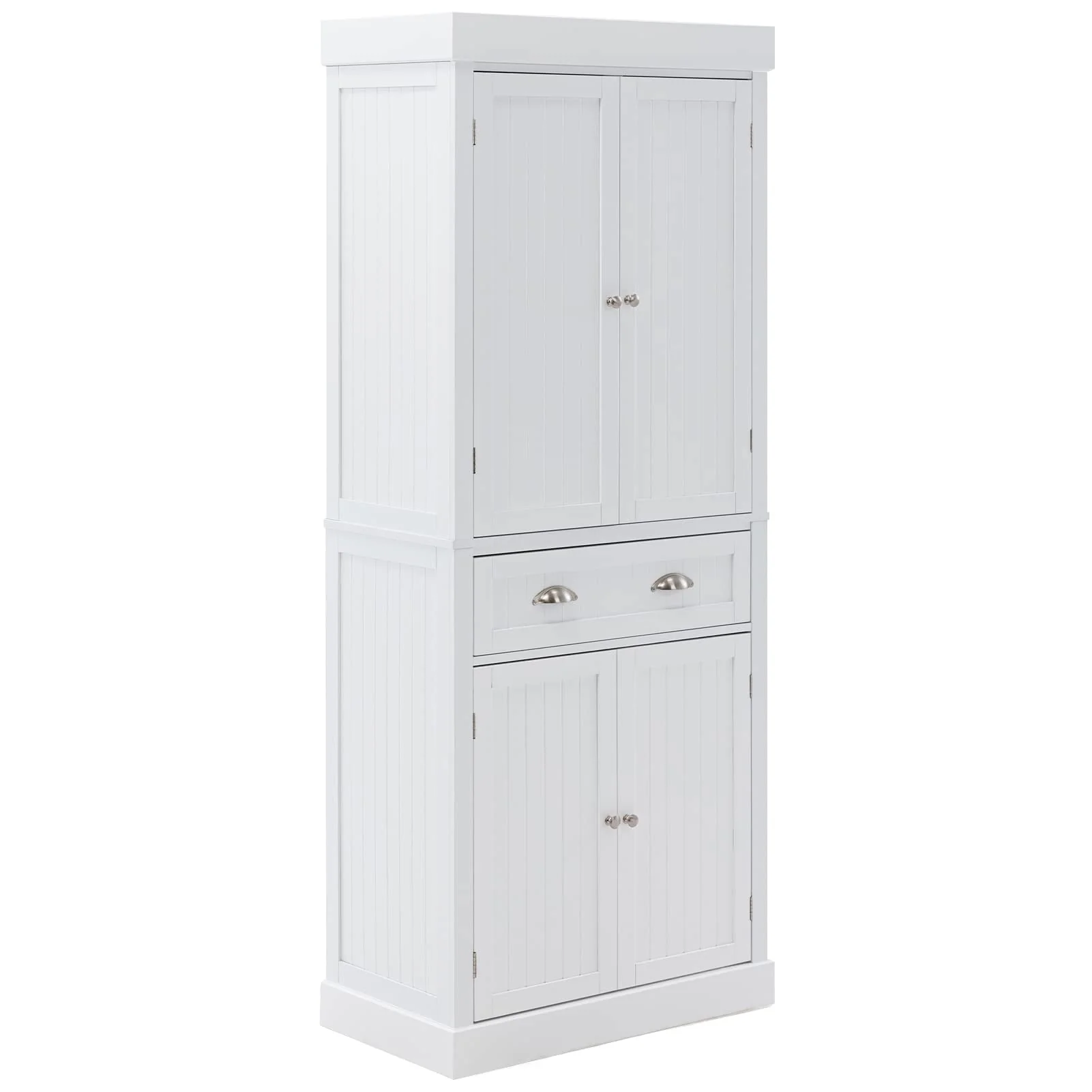 PWFE Kitchen Pantry Storage Cabinet, 72" Traditional Kitchen Pantry Cabinet, 6-Tier Freestanding Buffet Cupboards for Kitchen Storage(White)