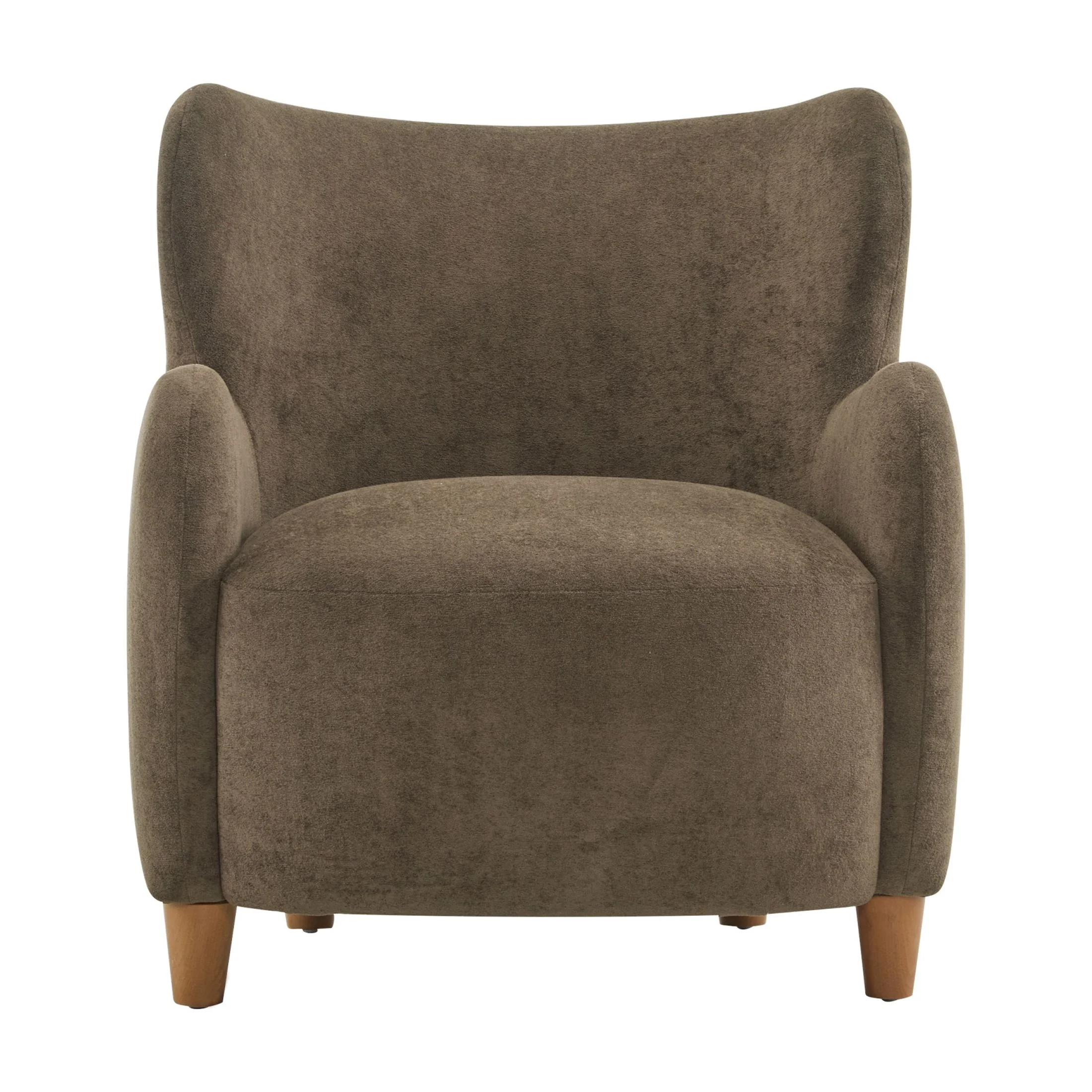 Christopher Knight Home Mid-Century Modern Velvet Wingback Accent Chair with Birch Legs, White