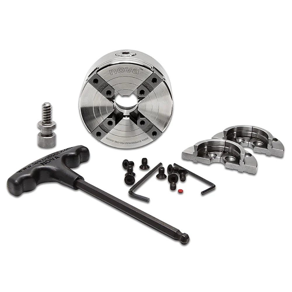 NOVA 23262 SUPERNOVA2 Insert Type Wood Turning Chuck and Jaw Set w/ T Bar Wrench