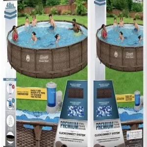 Coleman 18 x 48 Power Steel Frame Above Ground Swimming Pool Set