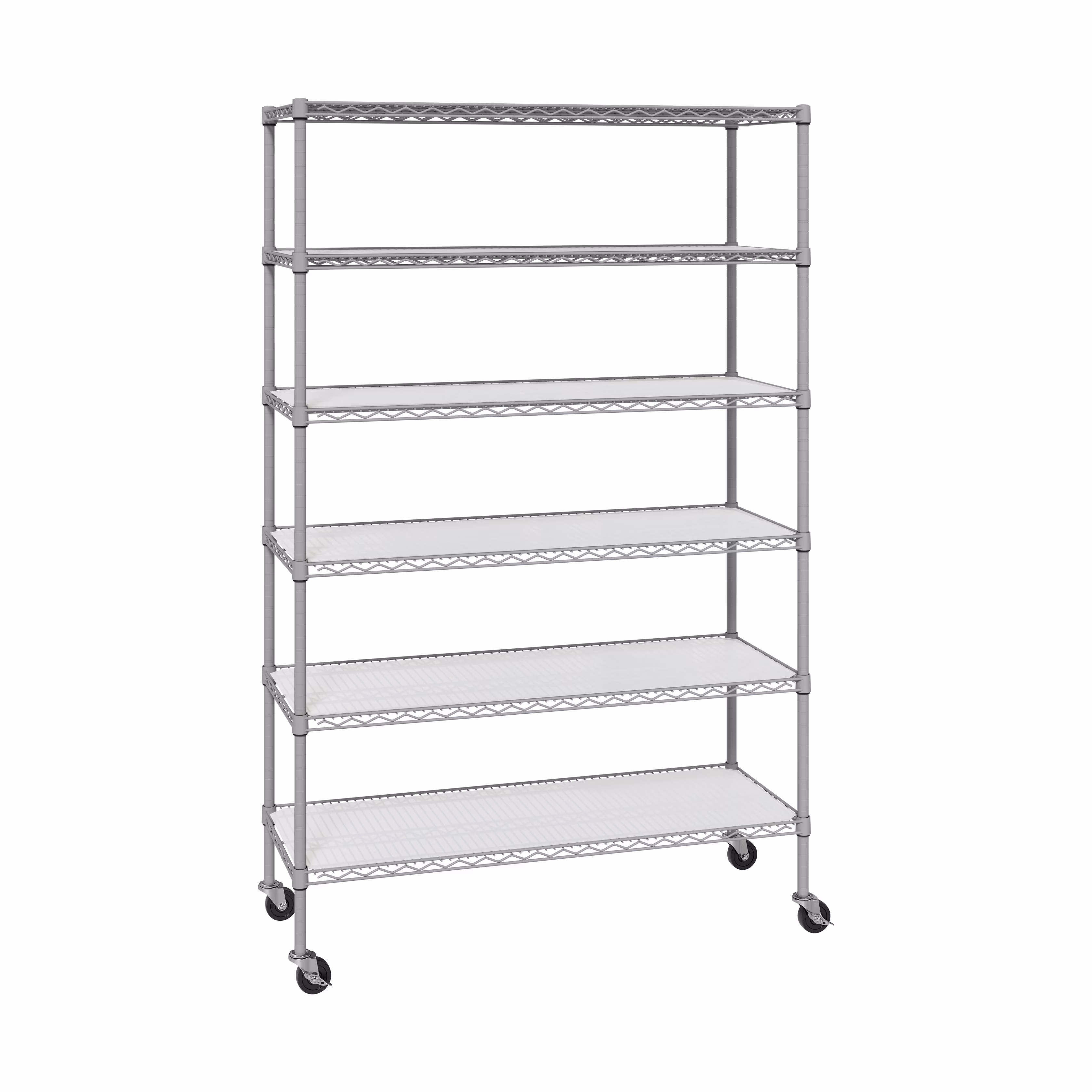 Seville Classics Solid Steel Wire Shelving Storage Unit Adjustable Shelves Organizer Rack, for Home, Kitchen, Office, Garage, Bedroom, Closet, Graphite, 6-Tier, 48" W x 18" D x 75.5- H