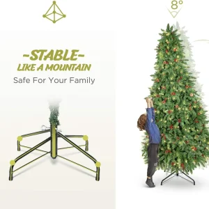 Jostyle 4.5FT Pre-Lit Christmas Tree, Decorated with 300 Clear Lights and Realistic 516 Thicken Tips