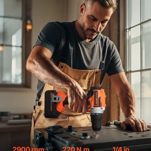 VEVOR Tool Combo Kit, 20V Max Cordless 2-Tool Combo Kit, with 1/2 in Impact Drill, 1/4 in Impact Driver, Compact Cordless Power Tool Combo Kit with 4.0 Ah Batteries