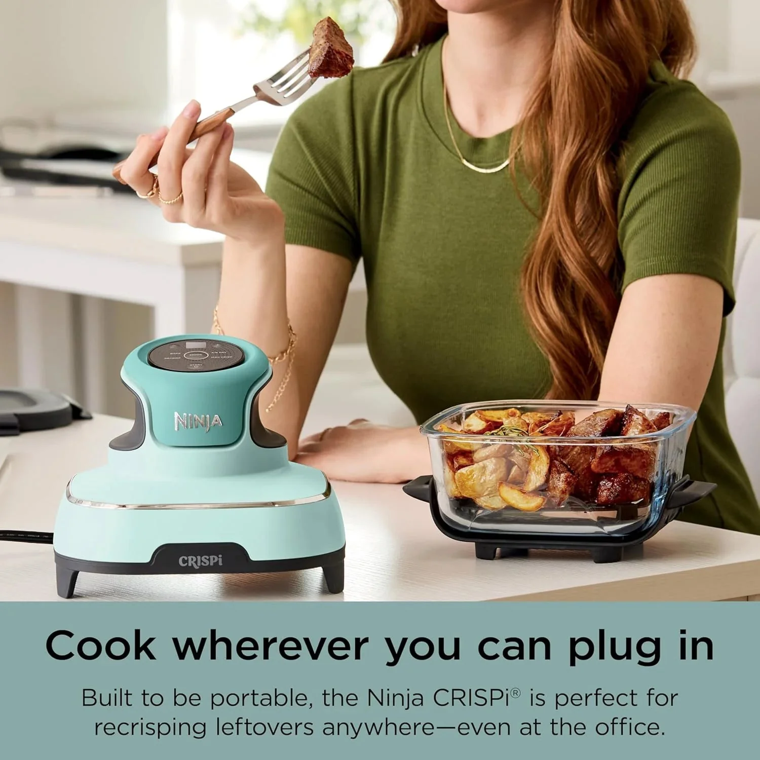 Ninja Crispi 4-in-1 Portable Glass Air Fryer Cooking System, 1500W, 4QT & 6-Cup TempWare Glass Containers with Storage Lids, Microwave, Freezer & Dishwasher Safe