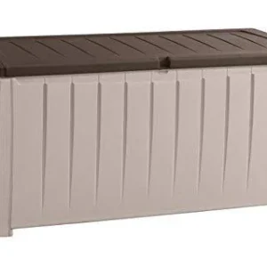 Novel Plastic Deck Storage Container Box Outdoor Patio Furniture 90 Gal, Brown