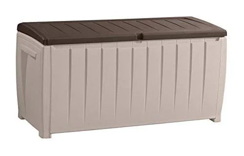 Novel Plastic Deck Storage Container Box Outdoor Patio Furniture 90 Gal, Brown
