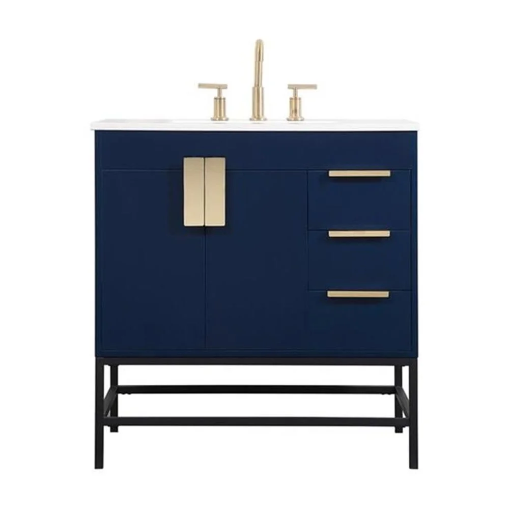 Elegant Kitchen and Bath 32 Inch Single Bathroom Vanity In Green
