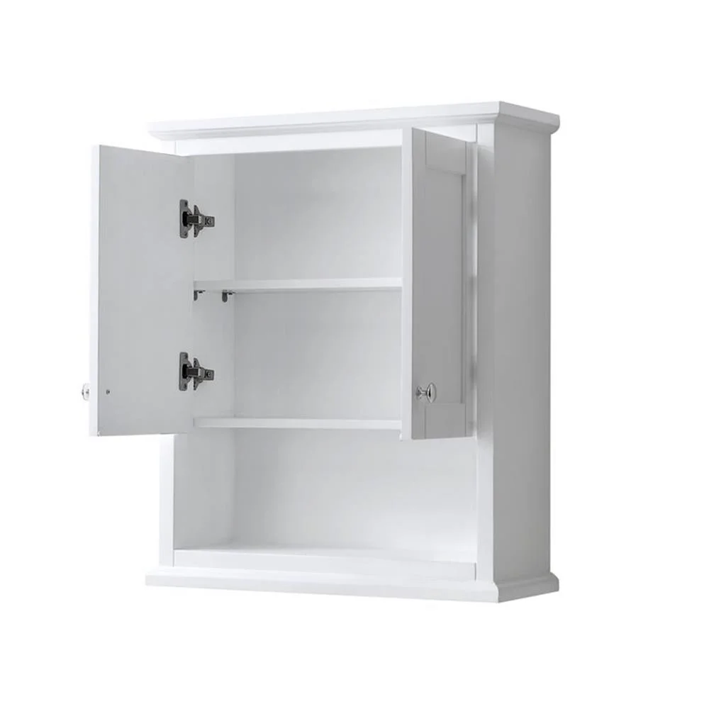 Pemberly Row 25" Wall-Mounted Wood Bathroom Storage Cabinet in White
