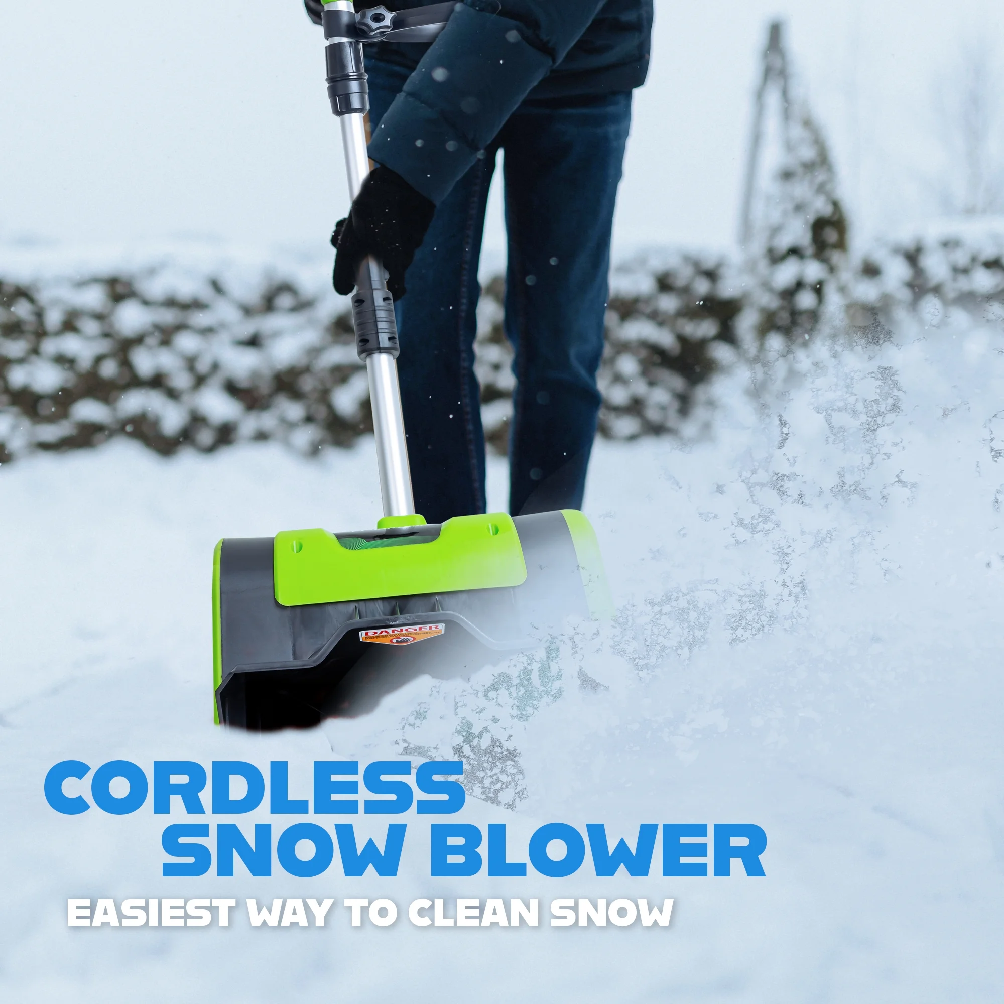 Cordless Snow Shovel, 20V Battery Powered Snow Blower, Lightweight Electric Snow Thrower with Adjustable Handle, Directional Plate, Perfect for Patios, Decks, Walkways, and Driveways (20 INCH)