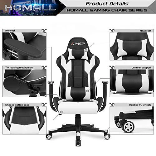 Homall Gaming Chair, Office Chair High Back Computer Chair Leather Desk Chair