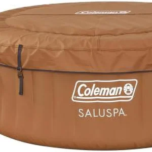 Coleman SaluSpa Miami AirJet 2 to 4 Person Round Inflatable Hot Tub Portable Outdoor Spa with 120 Soothing AirJets and Insulated Cover, Black