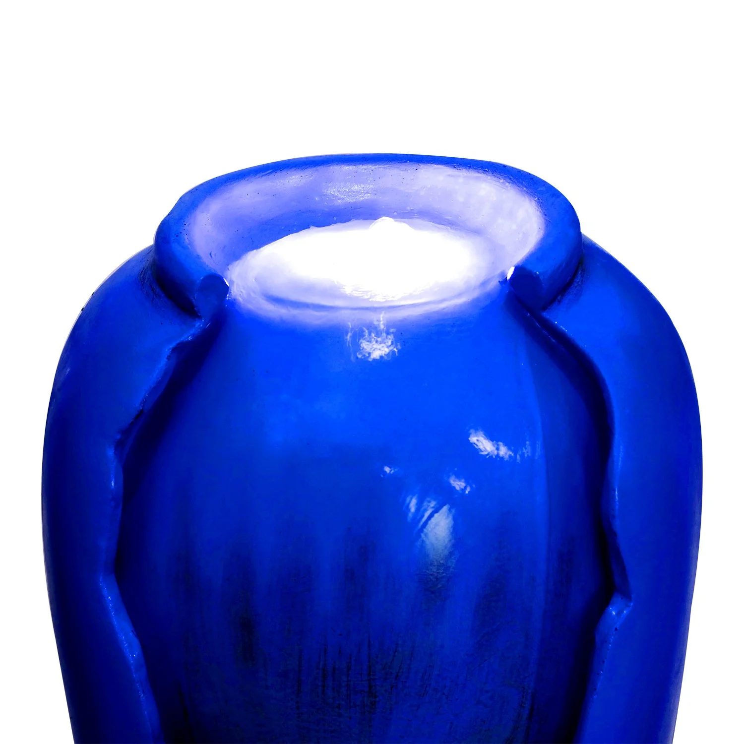 30.7in High Floor Contemporary Vase Water Fountain with LED Lights for Home and Garden Decor