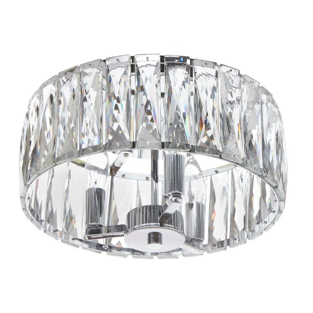 Home Decorators 3-Light Chrome Flush Mount 34762-HBU - New