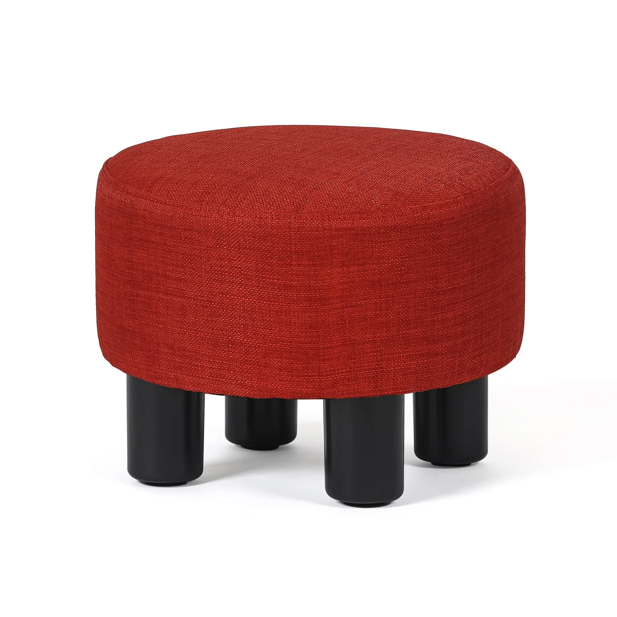 Homebeez Round Footstool Small Upholstered Ottoman Sofa Footrest Stool Padded Seat for Living Room Bedroom Entrance Home Decor