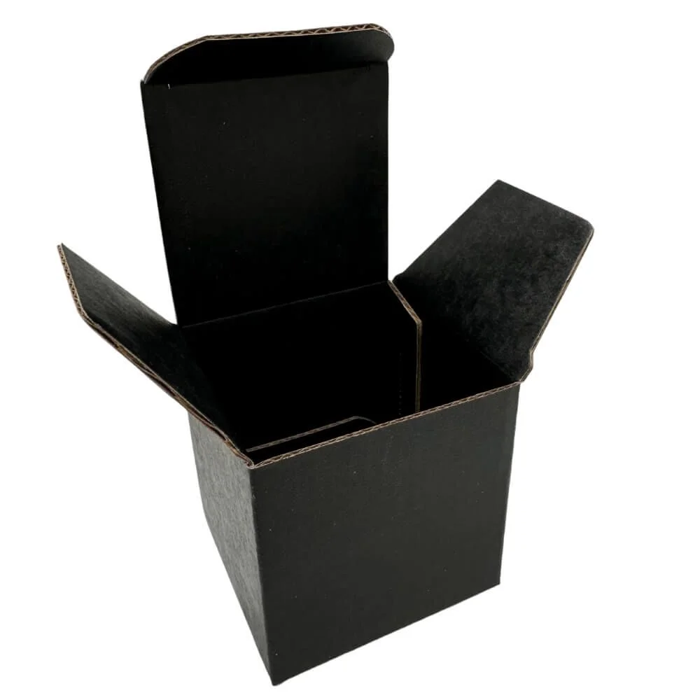 All Black Reverse Tuck Corrugated Boxes 5 x 1? x 5" (E Flute) - 400 Pack Semi-Gloss Black Luxury Black Gift Boxes for Christmas, Black Shipping Boxes for Gifting, Mailing, Personalized Gift Packing