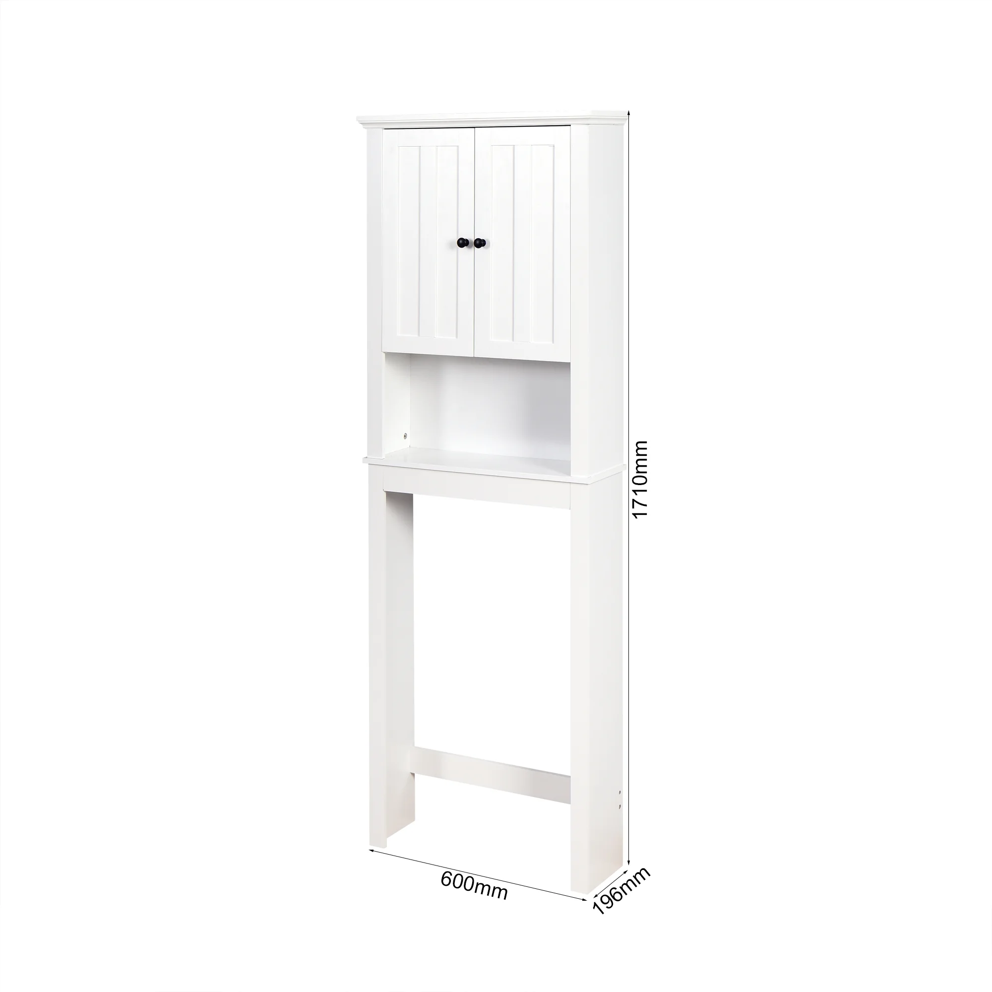 Ktaxon 67"H Over The Toilet Storage, Bathroom Space Saver, Bathroom Cabinet with Double Door & Adjustable Shelves, White
