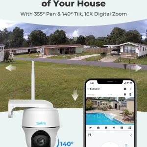 Reolink Argus 5MP PT Outdoor Wireless Battery Wifi Security Camera Night Vision 2-Way Talk Add Solar