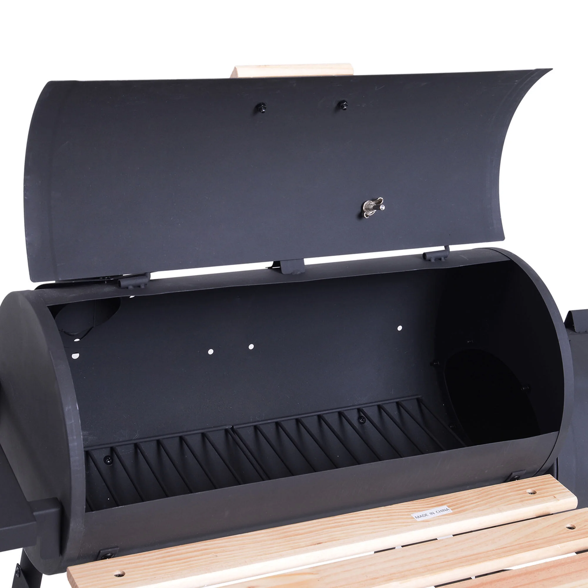 DUOSONG Outsunny 48" Steel Portable Backyard Charcoal Bbq Grill And Offset Smoker Combo With Wheels Black Steel Garden & Outdoor BBQ Grills & Utensils