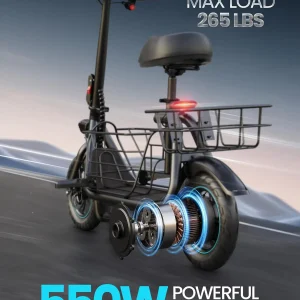 Adults Electric Scooter with Large Middle Basket
