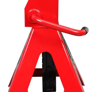 10-Ton Medium Height Pin Type Jack Stands, Pair, Red