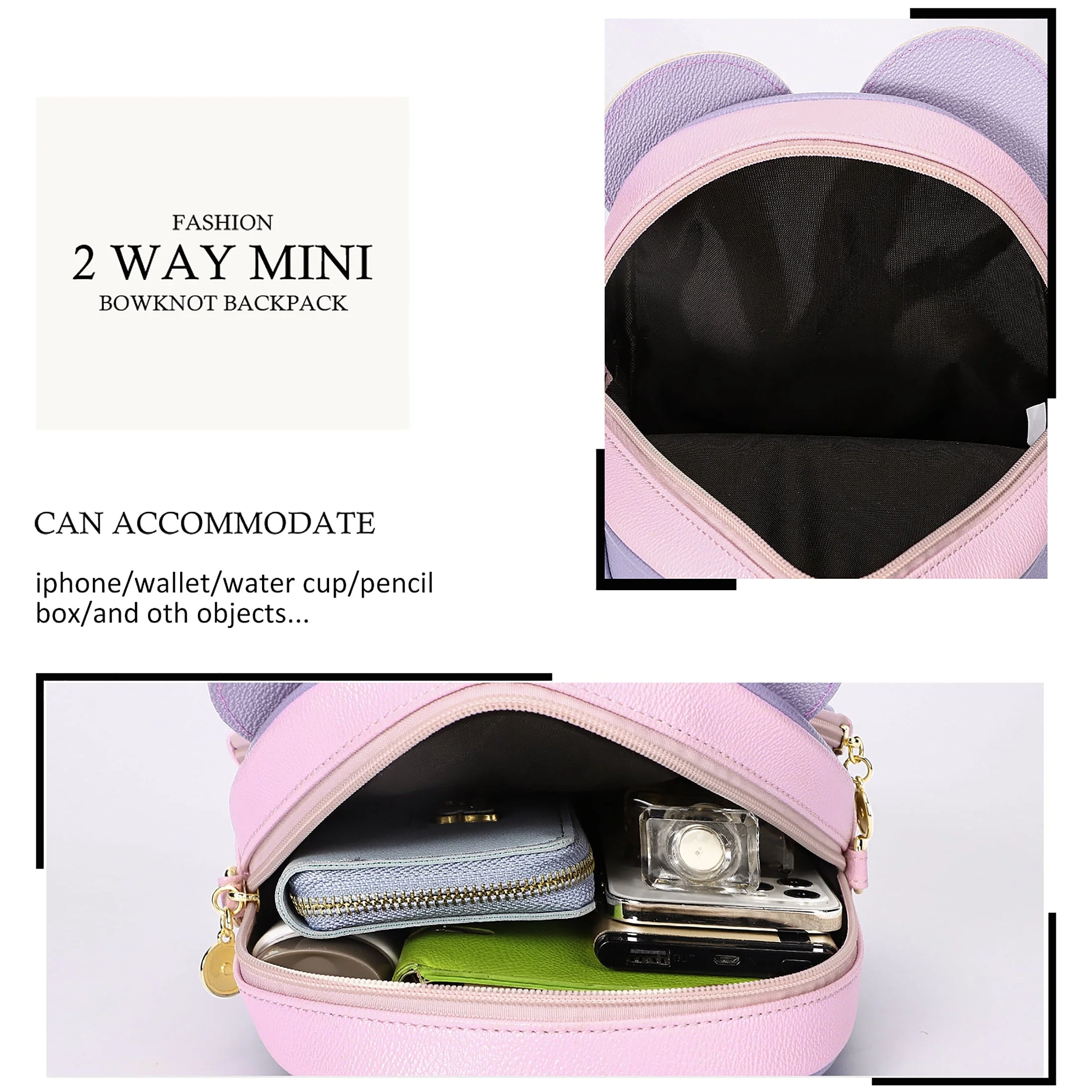KL928 Women Girls Gradient Fashion Backpack Purse Women's Mini Quilted Zipped Backpack Christmas Gifts