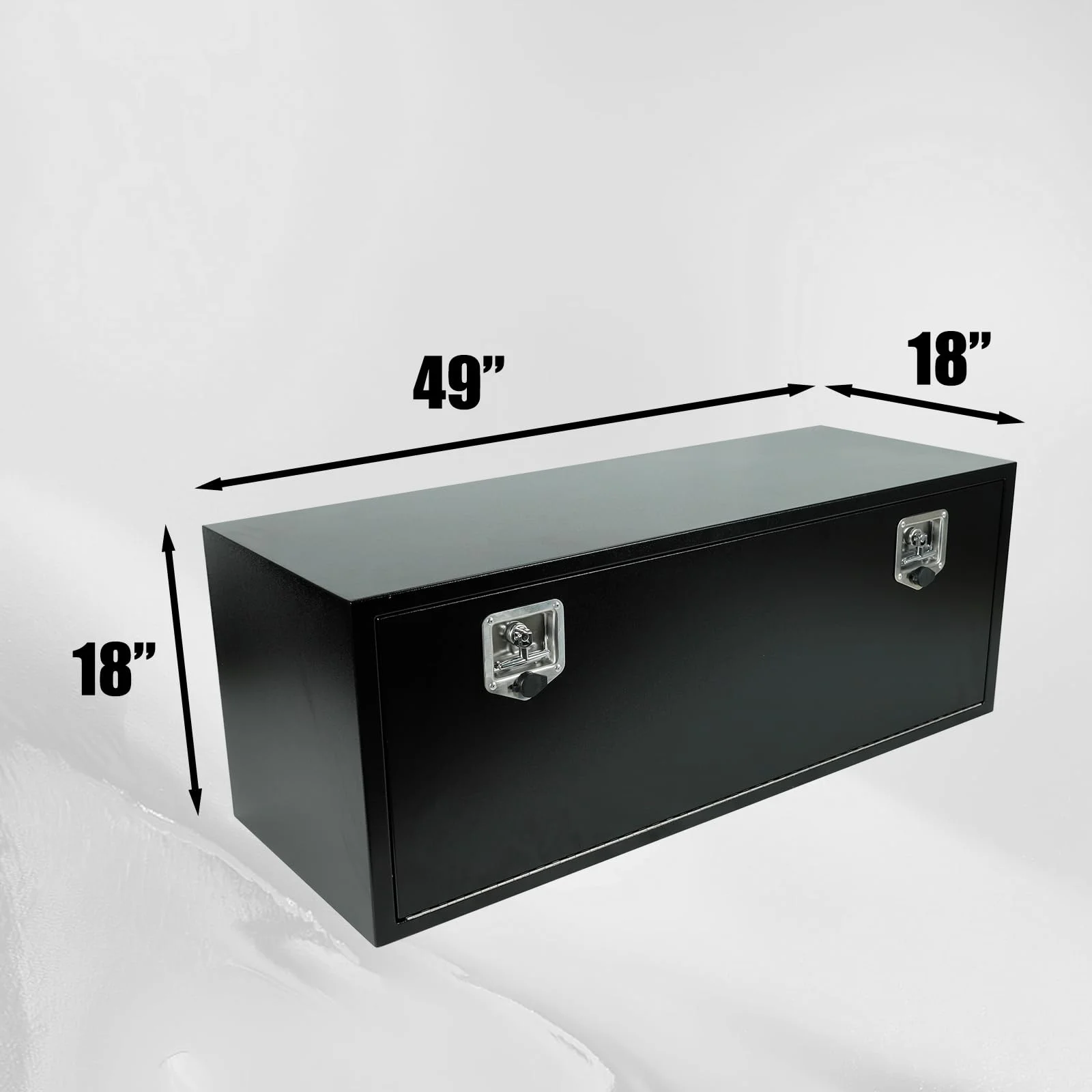 Comfor 26.5 x 12 x 11.8 inch Trailer Tongue Box with Handled-Lock Black Steel Heavy Duty Underbody Truck Box Truck Storage Organizer for Pick Up, Trailer