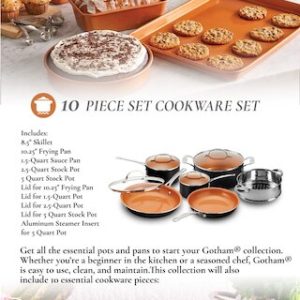 20-Piece Aluminum Ti-Ceramic Nonstick Cookware and Bakeware Set in Graphite