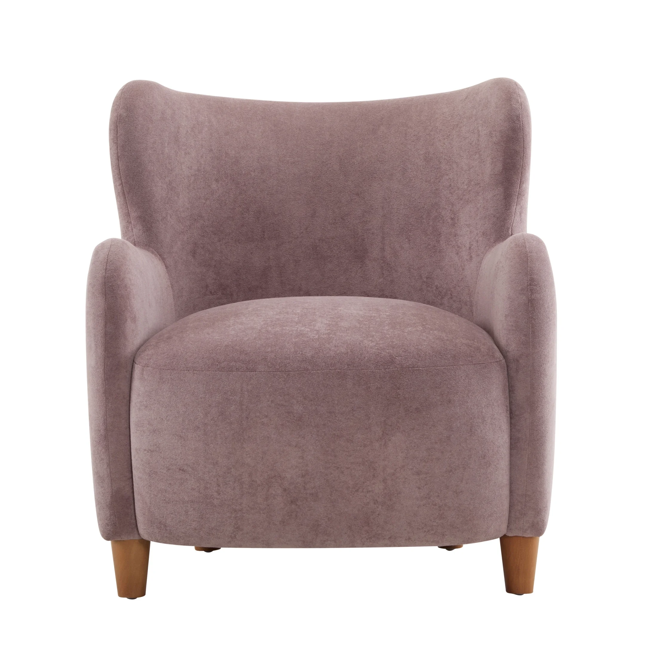 Christopher Knight Home Mid-Century Modern Velvet Wingback Accent Chair with Birch Legs, White