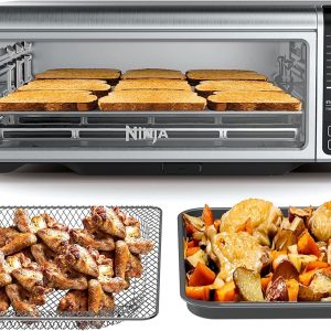 Ninja Air Fryer Toaster Oven Combo | 8-in-1 Functionality | Flip Up & Away for Storage Space