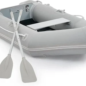 CREWORKS 7.5ft Inflatable Dinghy Boat, 2 Person 660lb Transom Sport Tender Boat with Pump Aluminum Oars Floor, Heavy Duty Inflatable Raft Kayak for Adults