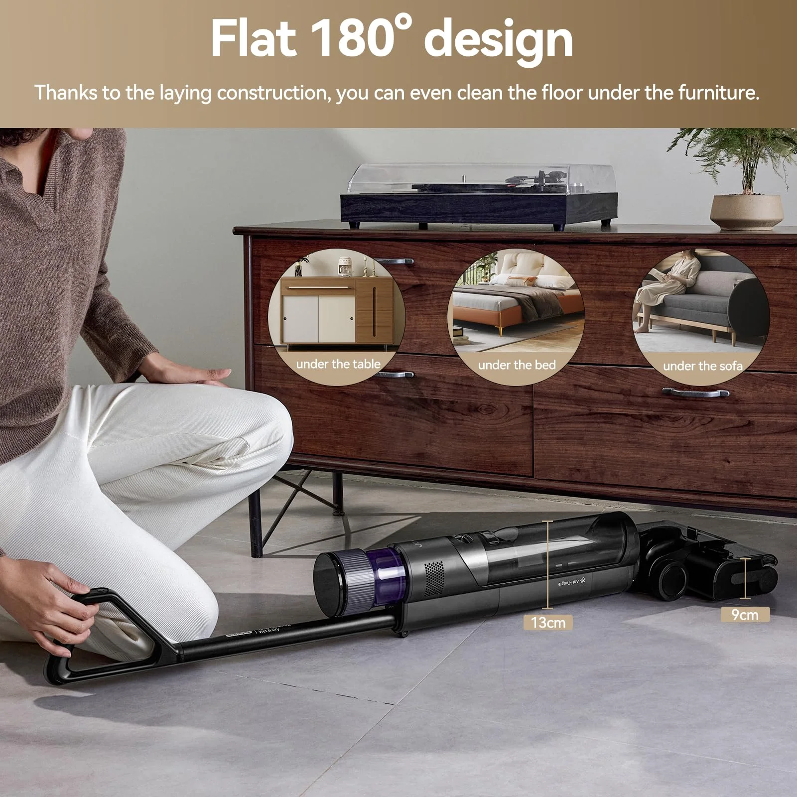 JONR ED12 Pro Max Wet Dry Vacuum Cleaner, 167-F Flashdry Self-Cleaning and 800ml Large Capacity Dirty Water Tank Smart Floor Cleaner