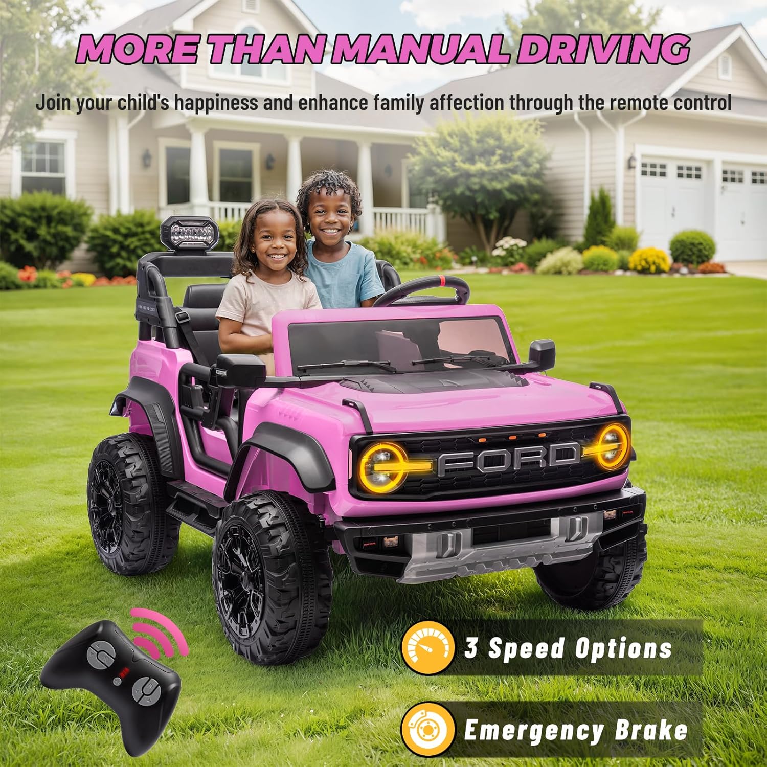 Bronco Raptor Two-Seater Ride-On Car Truck Toy Blue