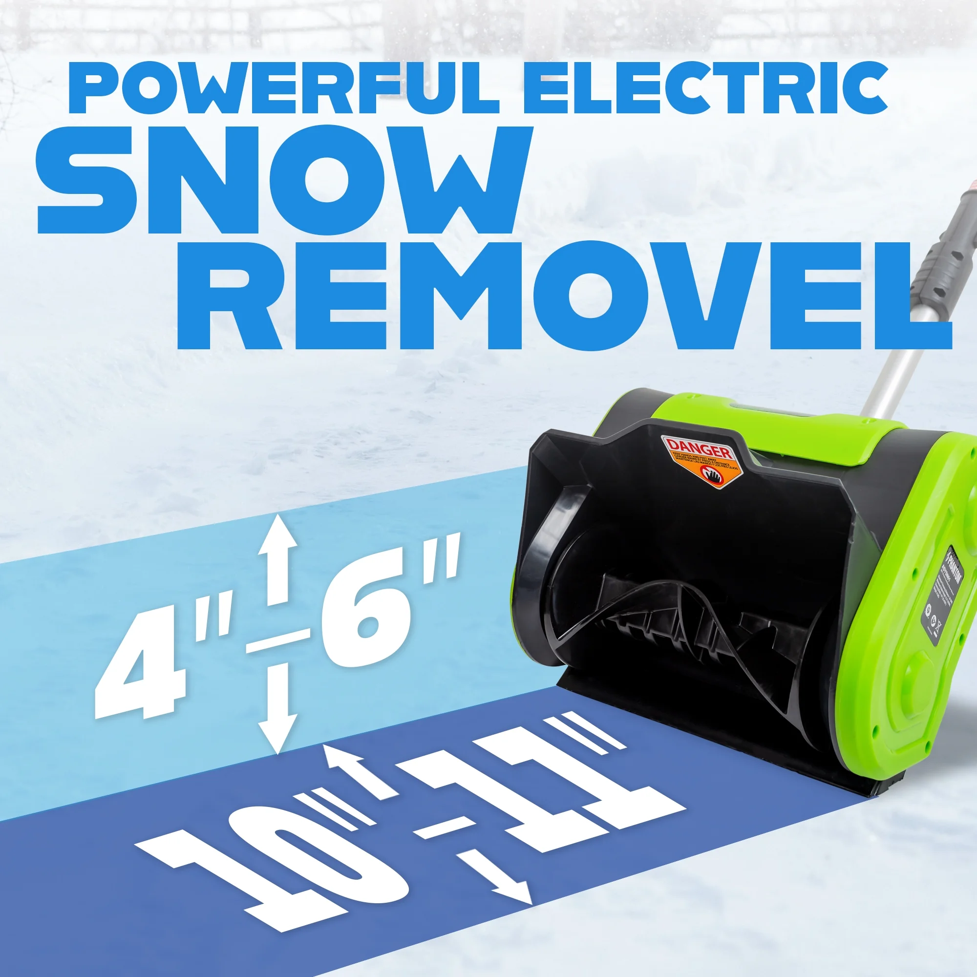 Cordless Snow Shovel, 20V Battery Powered Snow Blower, Lightweight Electric Snow Thrower with Adjustable Handle, Directional Plate, Perfect for Patios, Decks, Walkways, and Driveways (20 INCH)