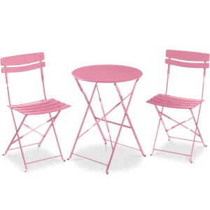 Best Choice Products 3-Piece Small Bistro Set, Folding Patio Furniture Set of 2 Chairs and Table - Black