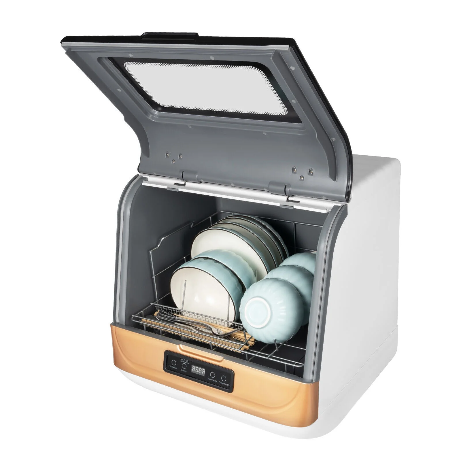 Dish washer Large Capacity Portable Washer Mini Dish Washer Compact Counter-top for clean tableware, vegetables, fruits