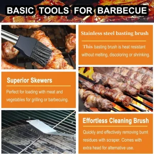 BBQ Grill Accessories Set, Stainless Steel Griddle Tools Kit for Blackstone and Camp Chef, 38Pcs Grill Utensils Set for Barbecue