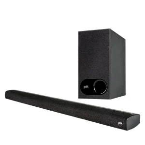 Polk Audio Signa S2 Low Profile TV Sound Bar, Works with 4K & HD TVs, Wireless Subwoofer, Includes HDMI & Optical Cables, Bluetooth Enabled, Black