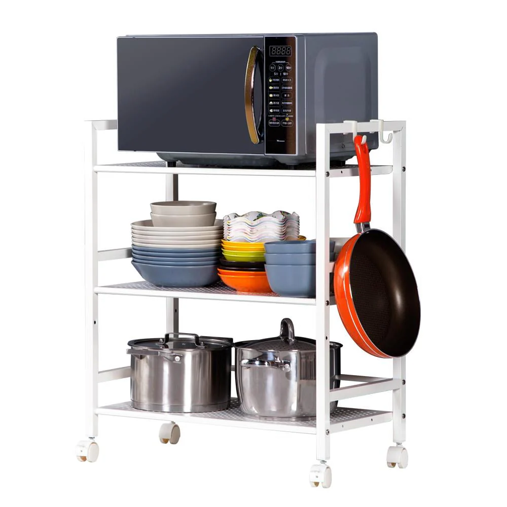 Zimtown 3-Tier Utility Cart Mesh Rolling Storage Cart Kitchen Storage on Wheels
